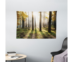 Forest Leaves at Sunrise Wide Tapestry