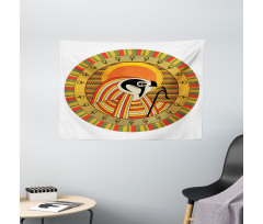 Ancient Sun Figure Wide Tapestry