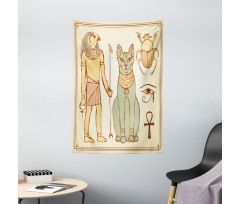 Ancient Cat Figure Tapestry