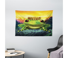 Frog Prince with Crown Wide Tapestry