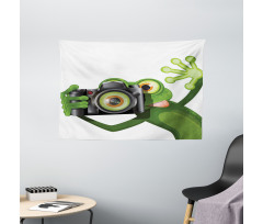 Funny Animal with Camera Wide Tapestry