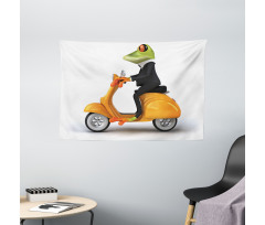 Italian Frog Motorcycle Wide Tapestry