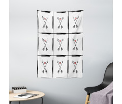 Arrow Hearts Pattern Tapestry