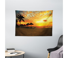 Romantic Sunset Scenery Wide Tapestry