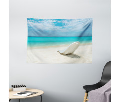 Maldives Beach Sunny Day Wide Tapestry