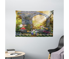 Flowers Blossoms Scene Wide Tapestry