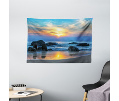 Sandy Peaceful Beach Wide Tapestry