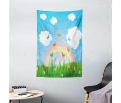 Meadow Butterfly Rainbow Tapestry