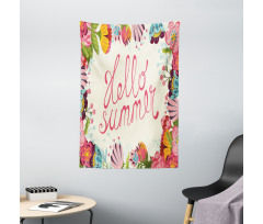 Hello Summer Garden Art Tapestry