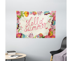 Hello Summer Garden Art Wide Tapestry