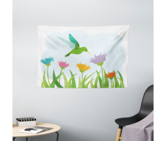 Garden Art Hummingbird Wide Tapestry