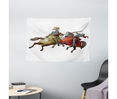Middle Age Knights Wide Tapestry