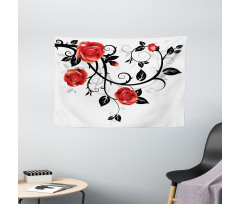 Swirling Roses Garden Wide Tapestry