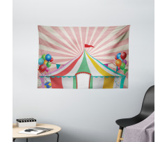 Vintage Circus Balloons Wide Tapestry