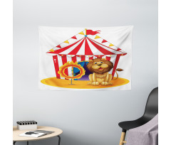 Fire Hoop Circus Tent Wide Tapestry