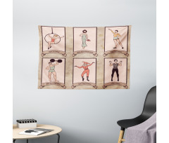 Circus Acrobats Gymnast Wide Tapestry