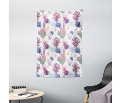 Engraved Reef Coral Designs Tapestry