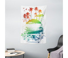 Grunge Summer Scenery Tapestry