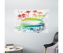 Grunge Summer Scenery Wide Tapestry