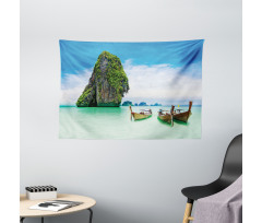 Rock in the Sea Coast Wide Tapestry
