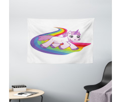 Fairy Creature Rainbow Wide Tapestry