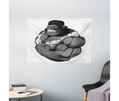 Animal Athlete Gorilla Wide Tapestry