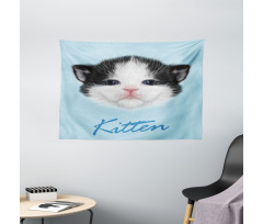 Furry Pink Nose Kitten Wide Tapestry