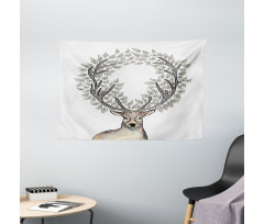 Myth Animal Reindeer Wide Tapestry