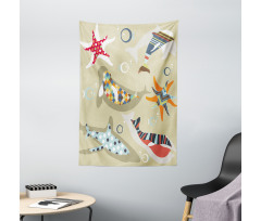 Starfish Dolphin Seal Bubble Tapestry