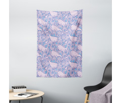 Wavy Motifs and Happy Fish Tapestry