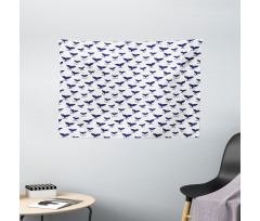 Underwater Fish Tails Art Wide Tapestry