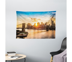 Cityscape of Brooklyn Wide Tapestry
