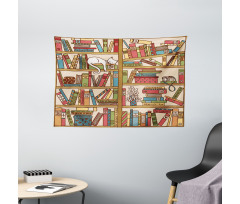 Nerd Bohem Cat Kitten Wide Tapestry