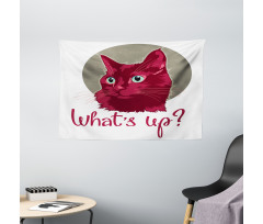 Love Words Cat Kitten Wide Tapestry