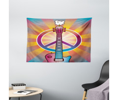 Guitar Peace Wide Tapestry