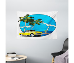 Nostalgic Chevy Car Wide Tapestry