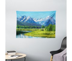 Grand Teton Mountains Wide Tapestry