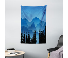 Tree and Hill Silhouettes Tapestry