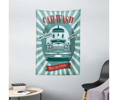 Car Wash Sign Commercial Tapestry