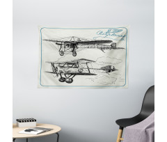Aircraft Jets in Sky Wide Tapestry