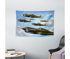 Aircrafts up in Air Wide Tapestry