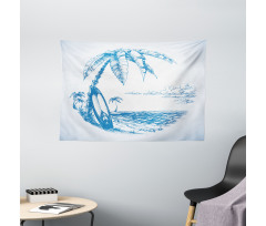 Surf Hawaiian Beach Wide Tapestry