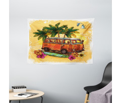 Hippie Old Exotic Bus Wide Tapestry