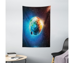 Planet Earth Sun Rays Tapestry