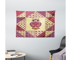 Nocturnal Animal Pattern Wide Tapestry