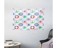 Wheel Compass Anchor Wide Tapestry