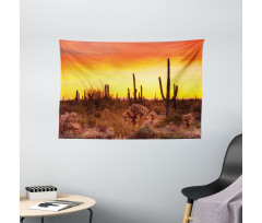 Cactus and Weeds Land Wide Tapestry