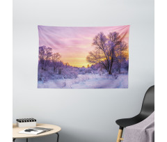Landscape with Sunset Wide Tapestry