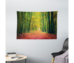 Warm Autumn Dramatic Road Wide Tapestry