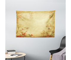 Bamboo Stems and Blooms Wide Tapestry